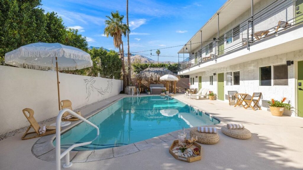 Private open air blue pool