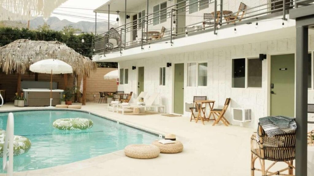 heated salt-water pool poolside cabana