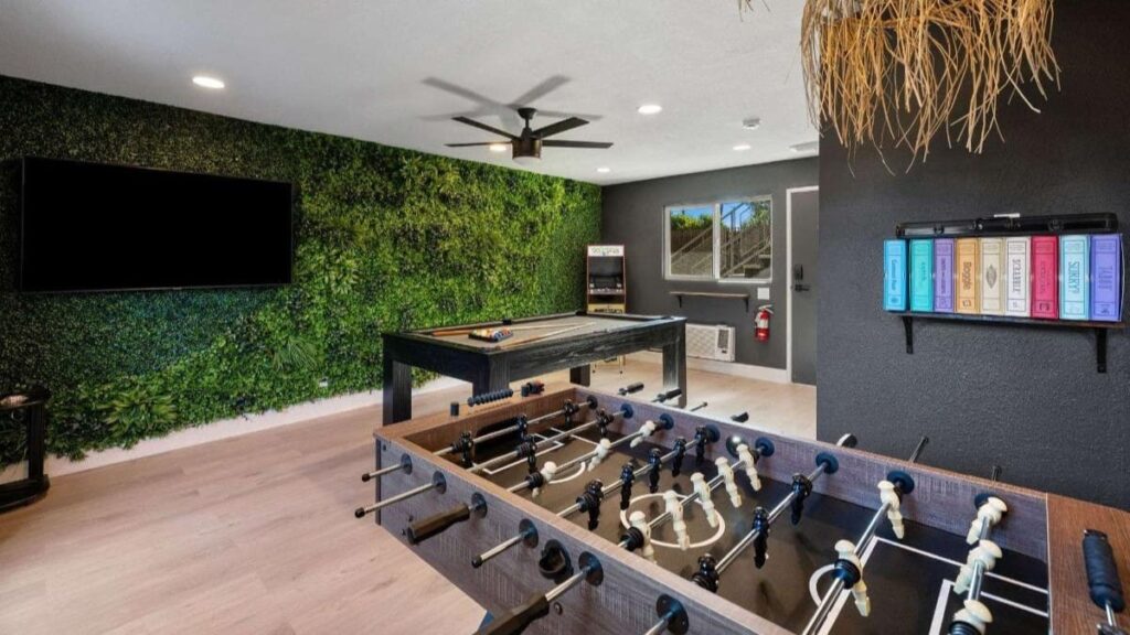 boho rertreat in palm springs game room
