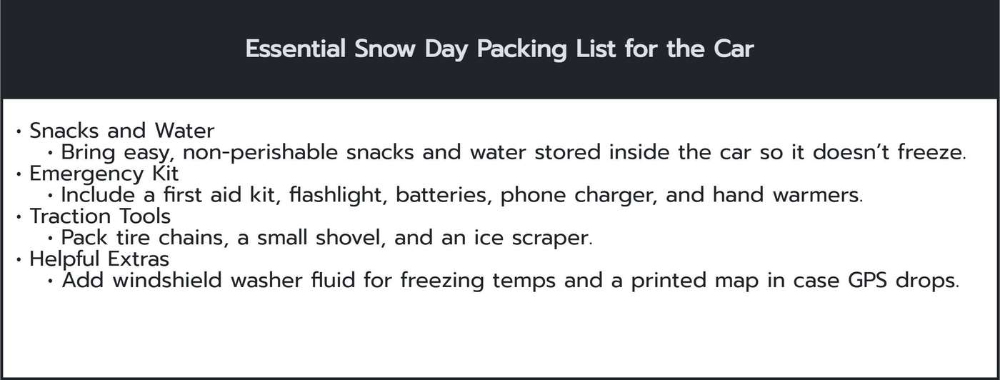 What to pack in your car for the snow