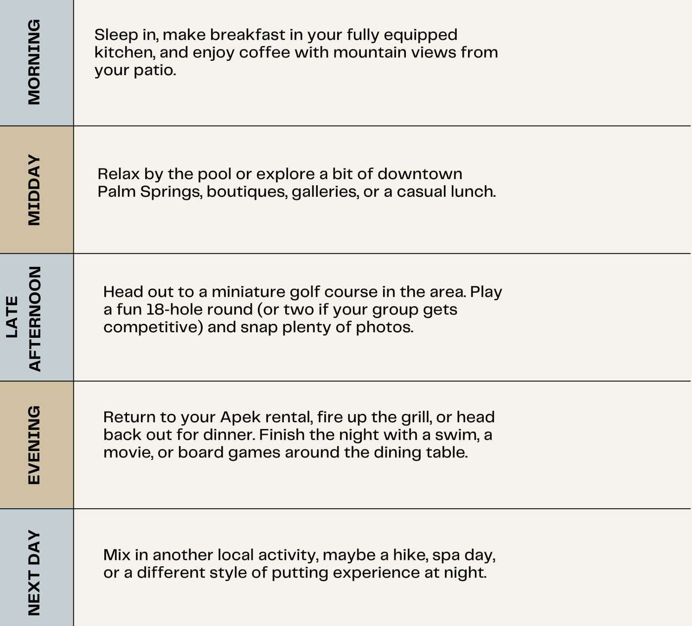 Sample mini golf day