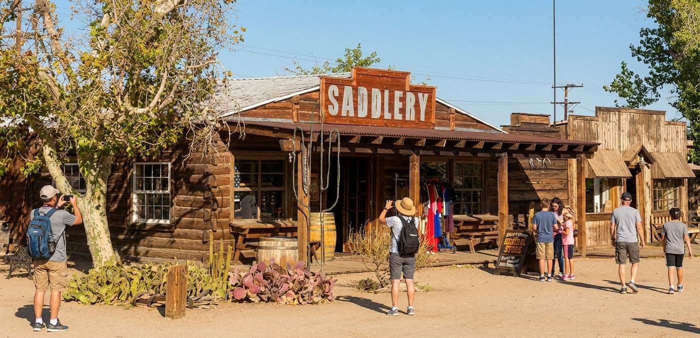 Tourists arriving to Pioneertown