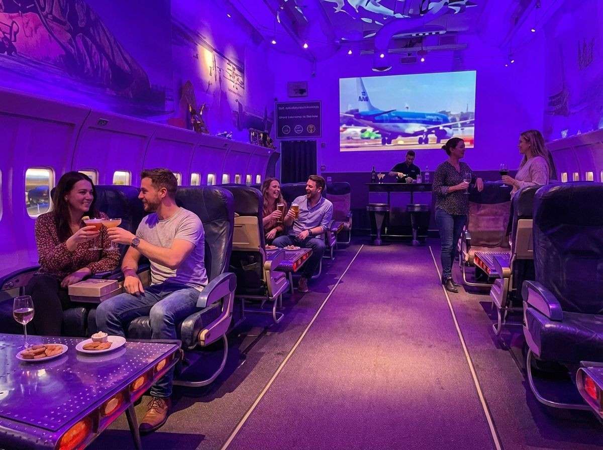 People having a drink at PS Air Bar