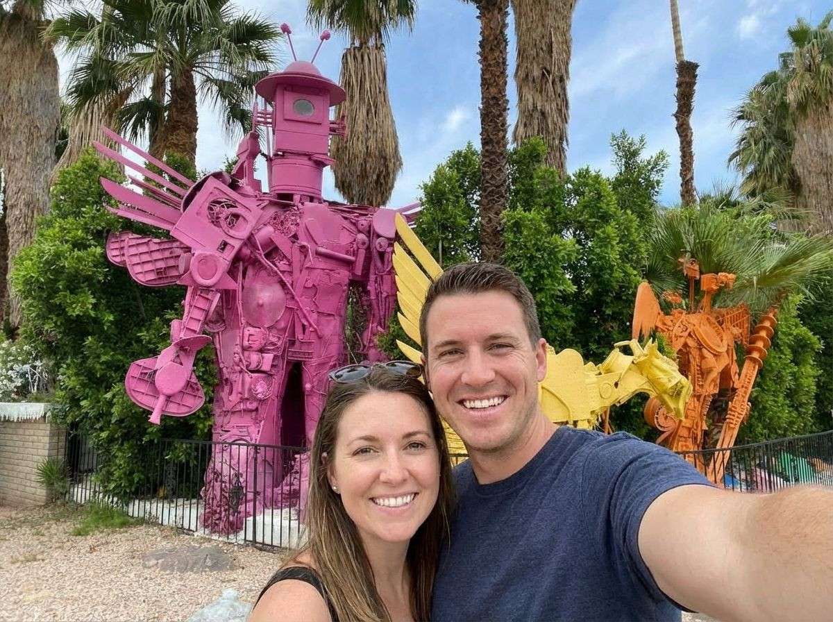 Couple taking a selfie at Wild World of Robolights