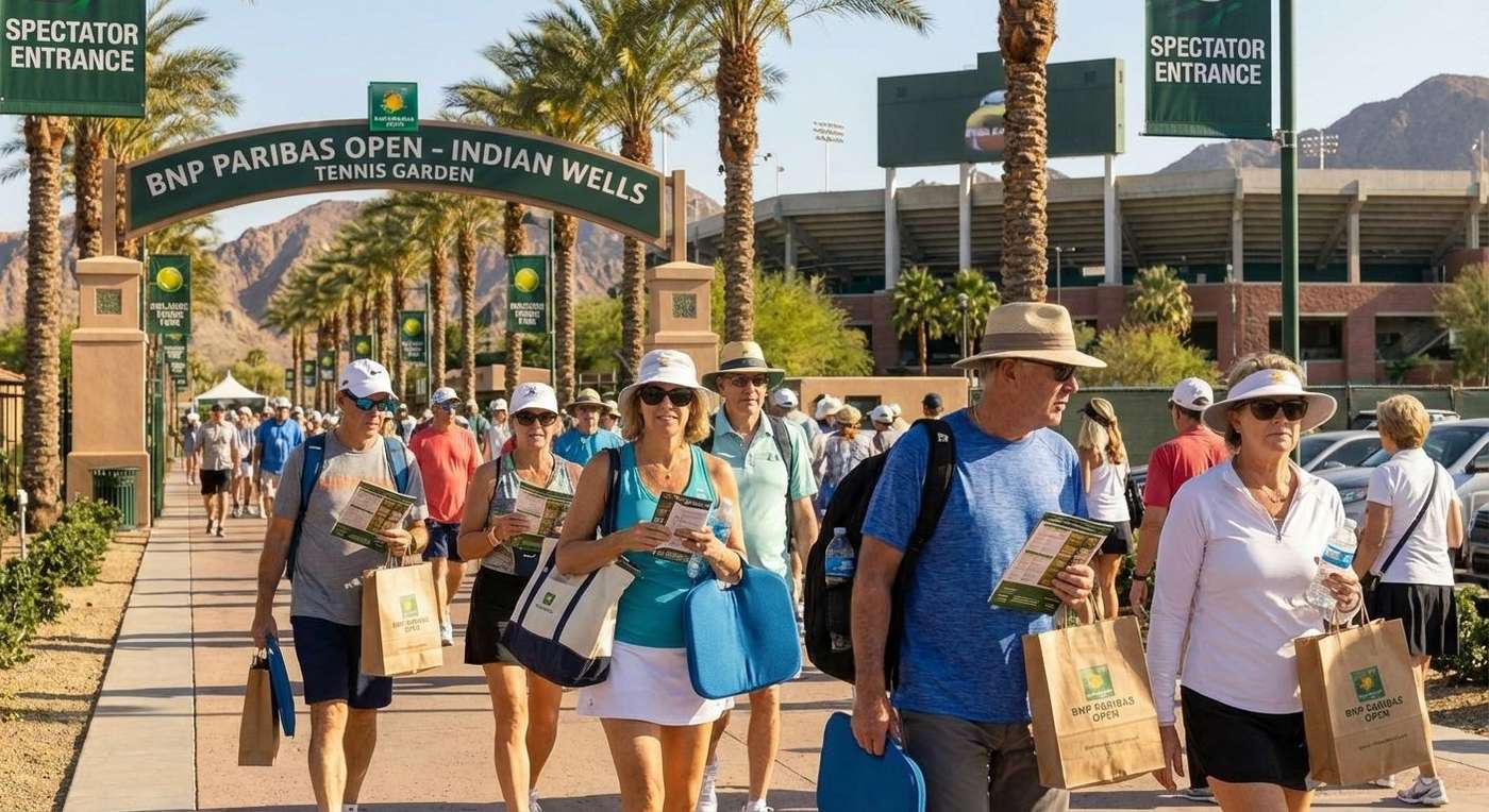 People arriving to the BNP Paribas Open