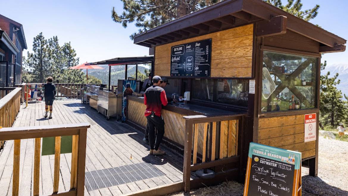 Skyline Taphouse at the top of Snow Summit at 8,200 ft