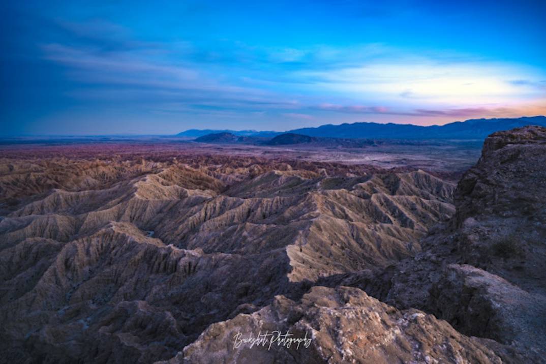 Sunset over the Borrego Badlands from Fonts Point